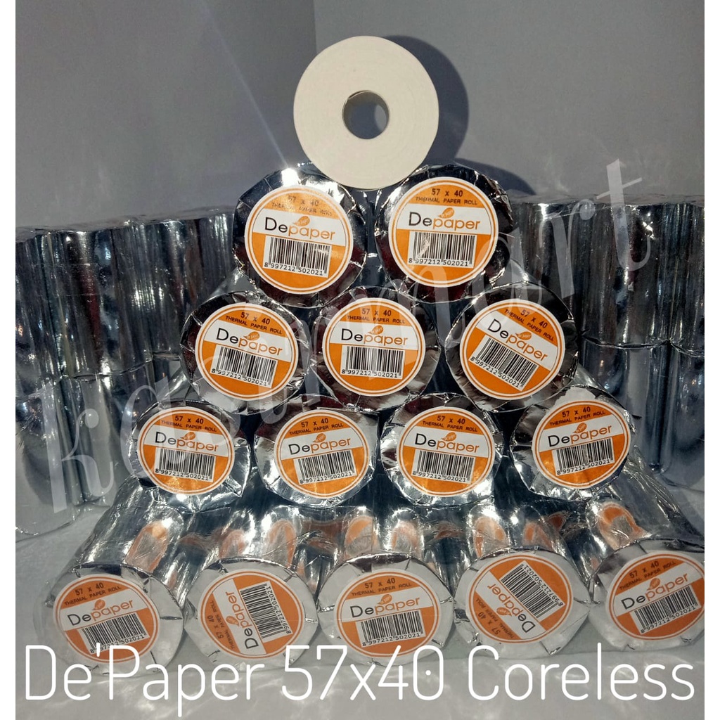 DEPAPER 58X40/57X37/57X40/58X37 KERTAS STRUK THERMAL EDC PAPER ROLL PRINTER THERMAL MINI BLUETOOTH 58 MM