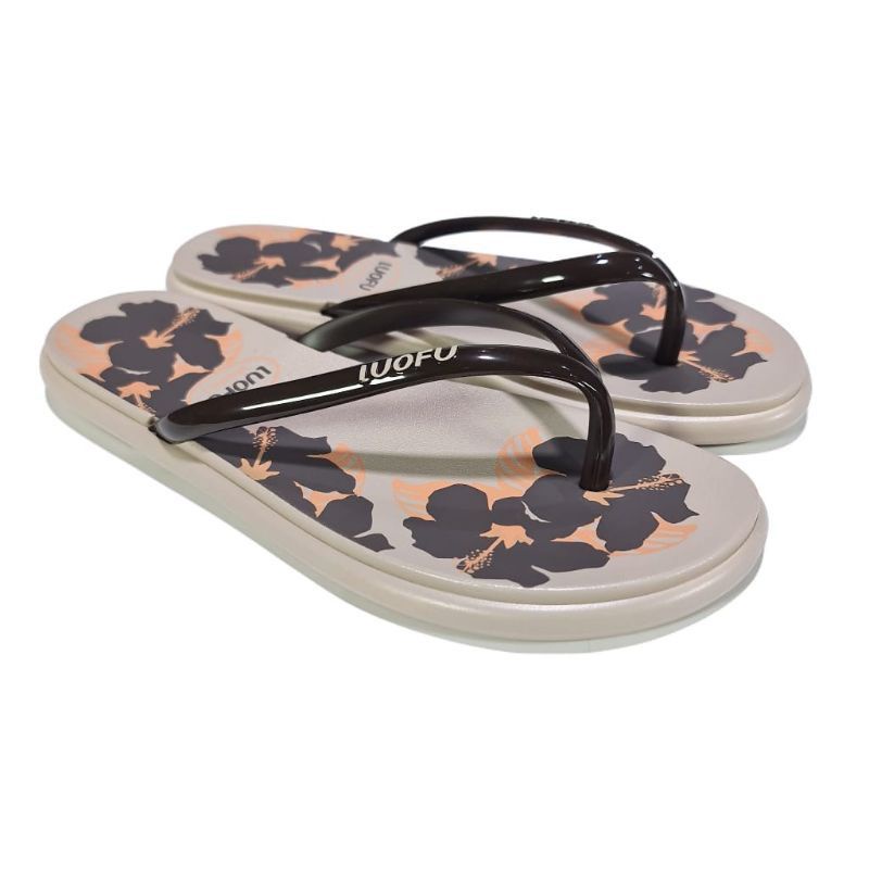 Sandal Wanita Luofu Sandal Jepit Wanita Motif Bunga