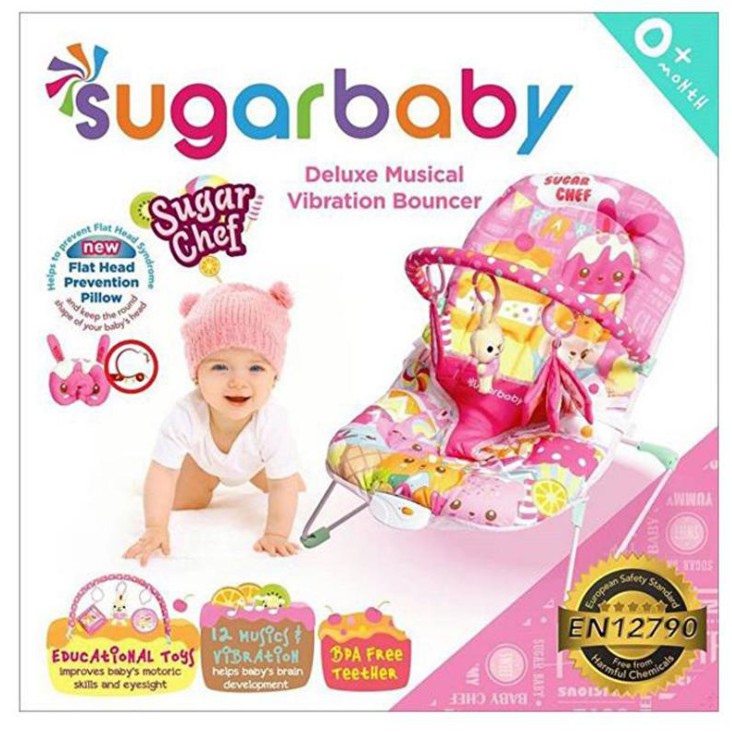 Sugar Baby Bouncer Deluxe Musical Vibration 1 Recline / Dudukan Bayi Sugarbaby