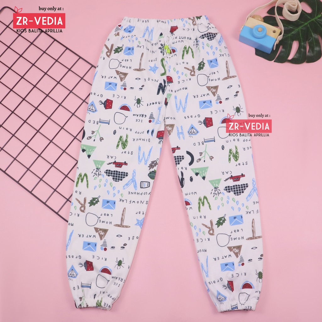 Jogger Motif Uk 7-8 Tahun / Joger Pants Celana Panjang Anak Perempuan Laki Import Grosir