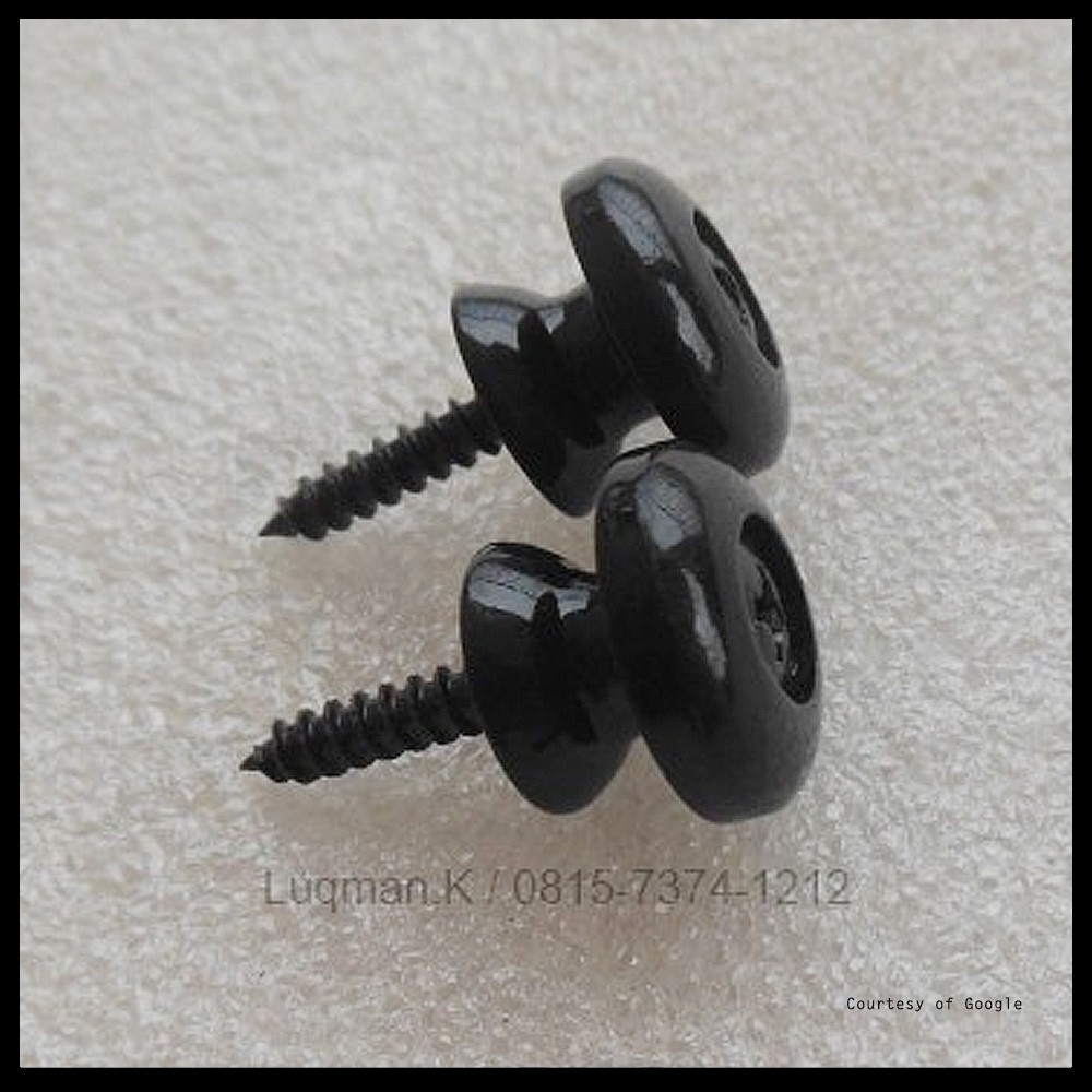 End Pin Strap Gitar Guitar Elektrik Akustik Metal Black Set