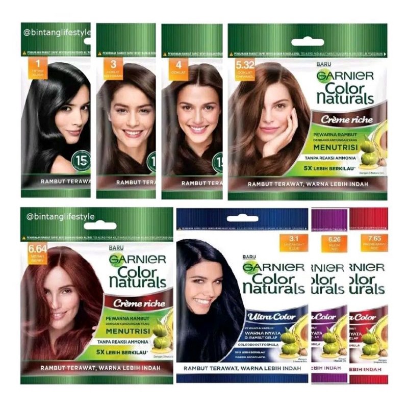 [SACHET] Garnier Color Naturals Express Cream / Ultra Color Hair Color Pewarna Rambut