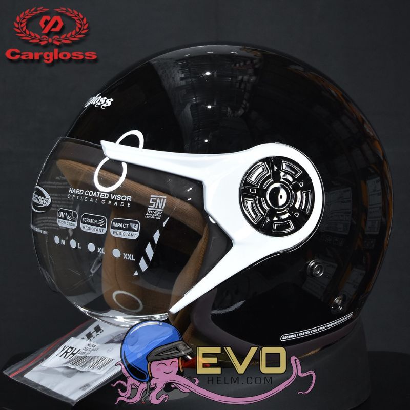 CARGLOSS YRH HIJAB RETRO HELM HALF FACE SOLID MOTIF ORI, CARGLOSS OFFICIAL STORE, CARGLOSS HELMET