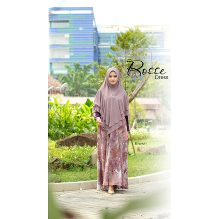 Gamis / Dress / kondangan Rosse size S ORI UMMA Syari warna brown