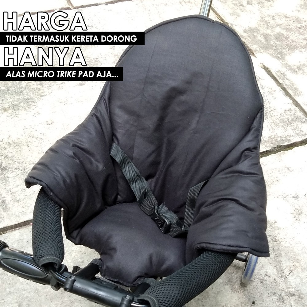 BLACK POLOS TRIKE PAD Sandaran SEGITIGA alas stroller kereta dorong kecil stroler bayi akachan micro t3 spad