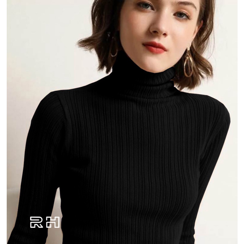 RH - SWEATER SALUR 02 RAJUT TURTLENECK WANITA KERAH TINGGI TURTLE NECK POLOS