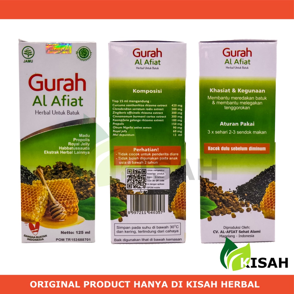 AL-AFIAT Madu Gurah 125 mL - Madu Pereda Batuk dan Pembersih Saluran Pernafasan Dari Dahak (Reak)