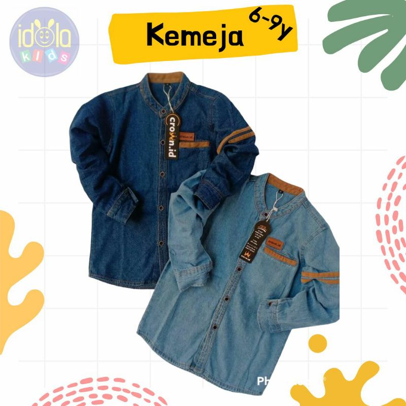 Kemeja Denim Anak - Kemeja Crown.id Denim