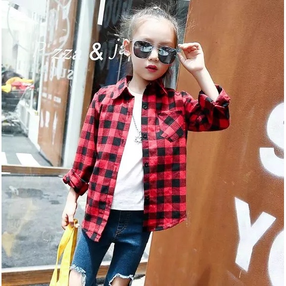 Kemeja flanel Kerah . 6 bulan - 12 thn.amriat store (Daffa store)