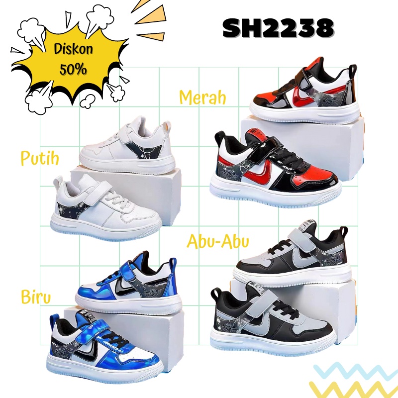 littlekiddoss SH2238 Sepatu Sneakers Anak Laki-Laki Sepatu Kets Anak Perempuan Import Sepatu Sekolah TK SD SMP 27-39