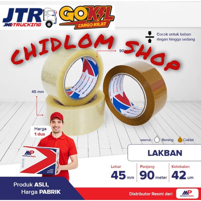 Lakban Mitran Pack ( 1 Dus ) Bening 100 yard 45mm