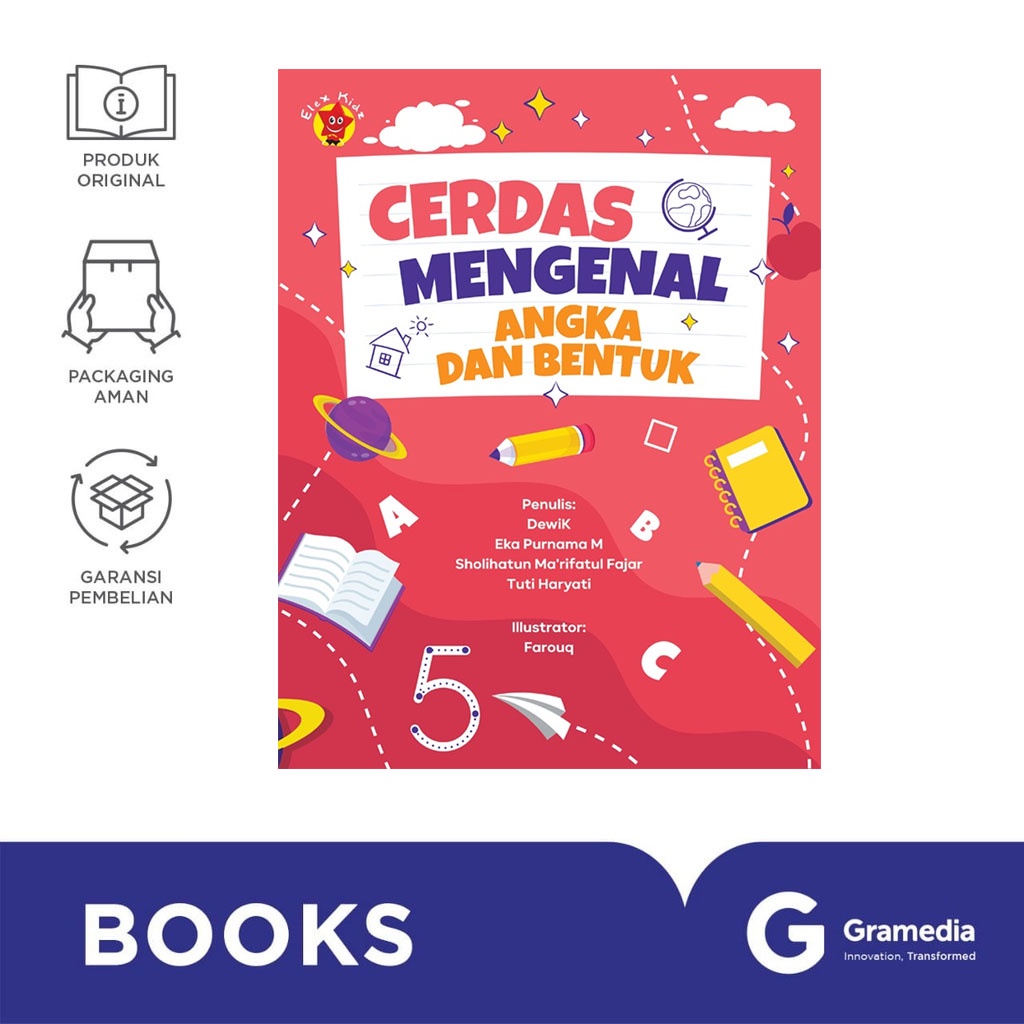 Gramedia Bali - Cerdas Mengenal Angka dan Bentuk