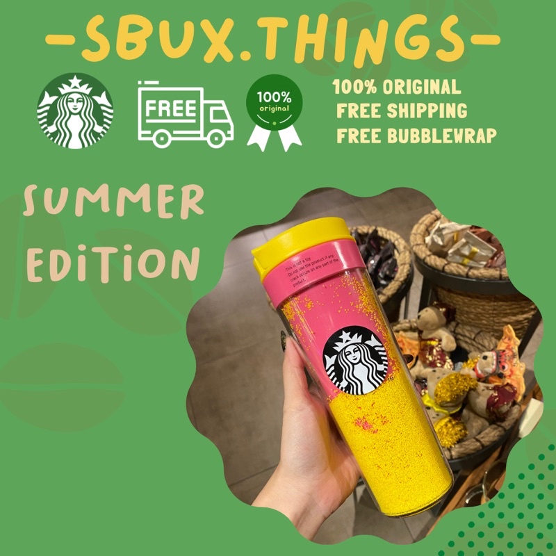 Tumbler starbucks summer 2022 plastic yellow sand 16oz