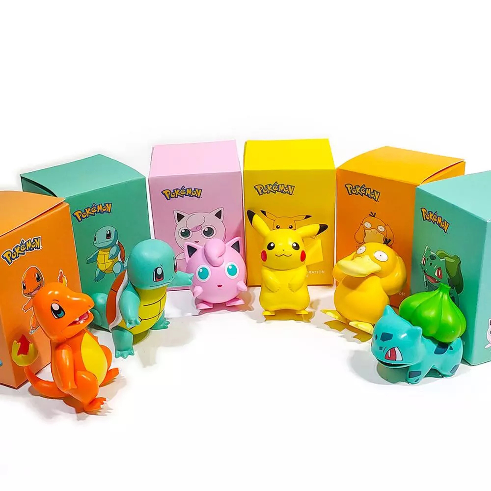 Lanfy Mainan Action Figure Kartun Pikachu Pokemon Charmander Squirtle Purtle Untuk Hadiah Ulang Tahun Anak