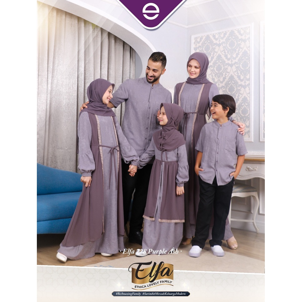 Elfa 228 Purple Ash Gamis Kagumi 234 Kahfi 194 Sarimbit Ethica Baju Muslim Couple Sarimbit Keluarga Baju Couple Keluarga Gamis Ethica Kagumi