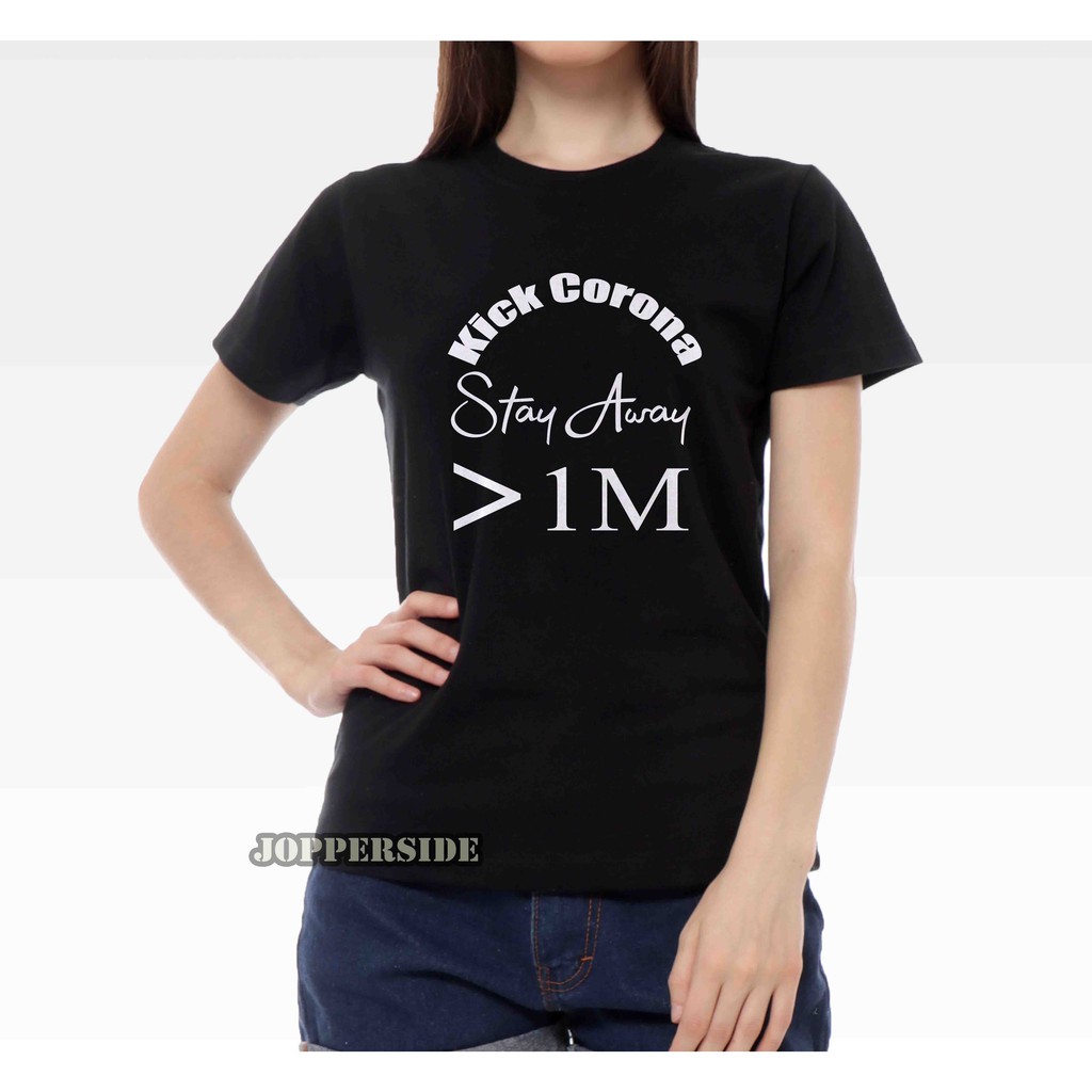 JOPPERSIDE T SHIRT KAOS DISTRO WANITA PEREMPUAN CEWEK SLIMFIT PREMIUM DID STAY AWAY TW18