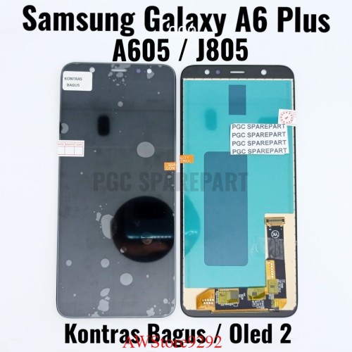 Layar Sentuh LCD TS Touchscreen Fullset Samsung A6 PLUS 2018 A605 OLED2 BLACK