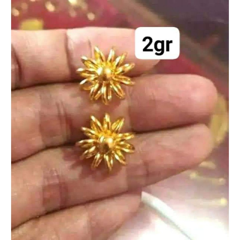 anting bunga/anting tusuk/simple emas 24 kadar 999,9%.