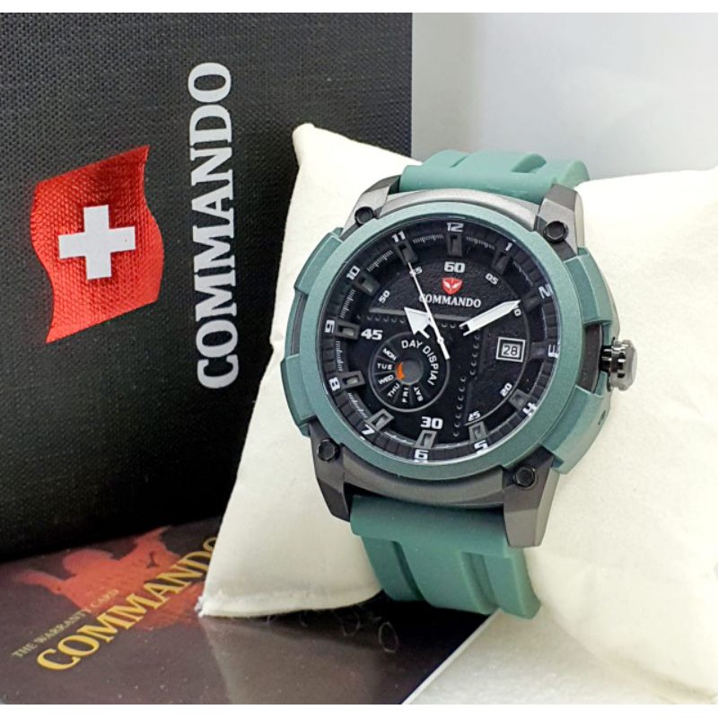 ( New Arrivar ) Jam Tangan Pria Commando M-7004L Tanggal Hari Aktif Original Best Seller