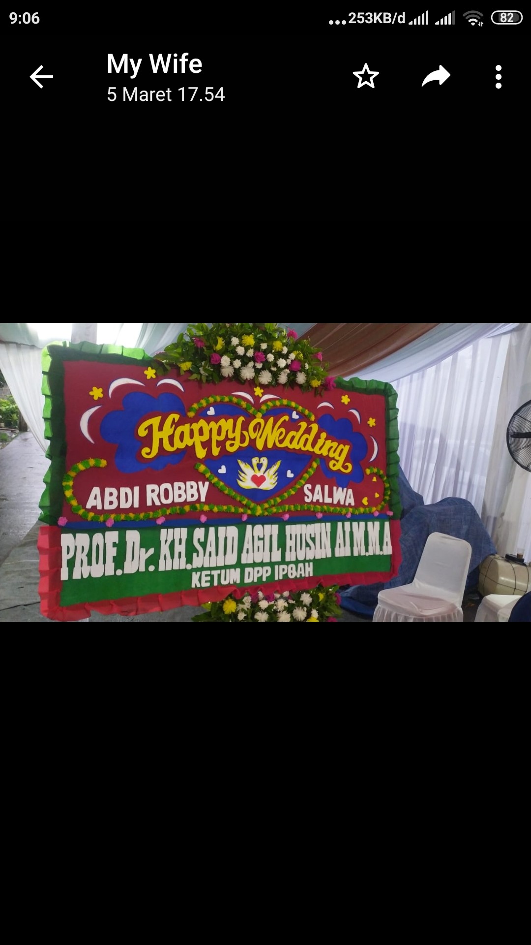 Karangan Bunga Papan Bunga Opening Wedding  Ukuran 2m X 1,25m