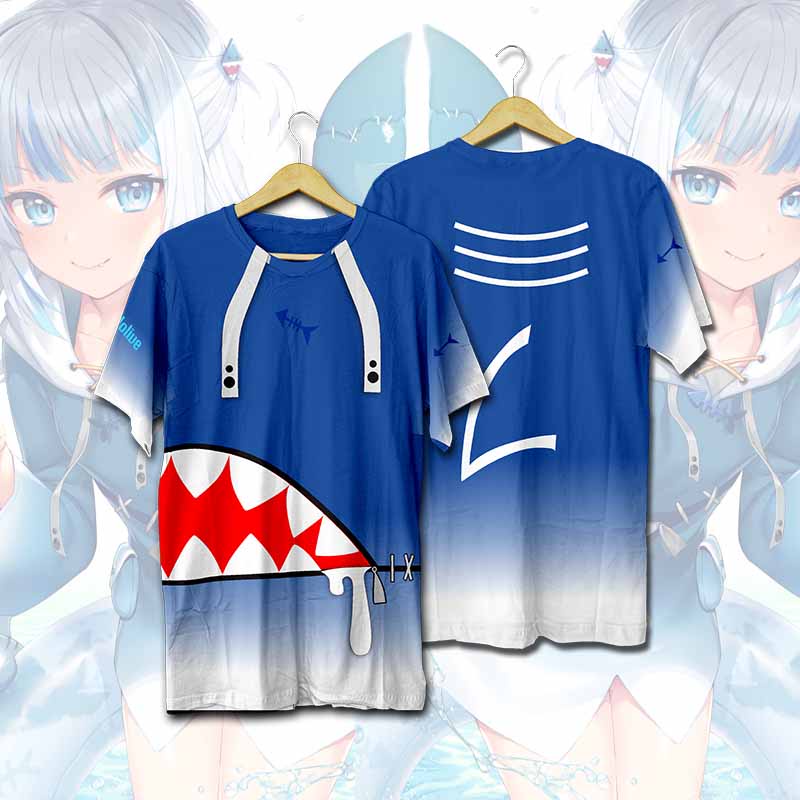 Baju Kaos Anime Vtuber HOLOLIVE - GAWR GURA Full Print