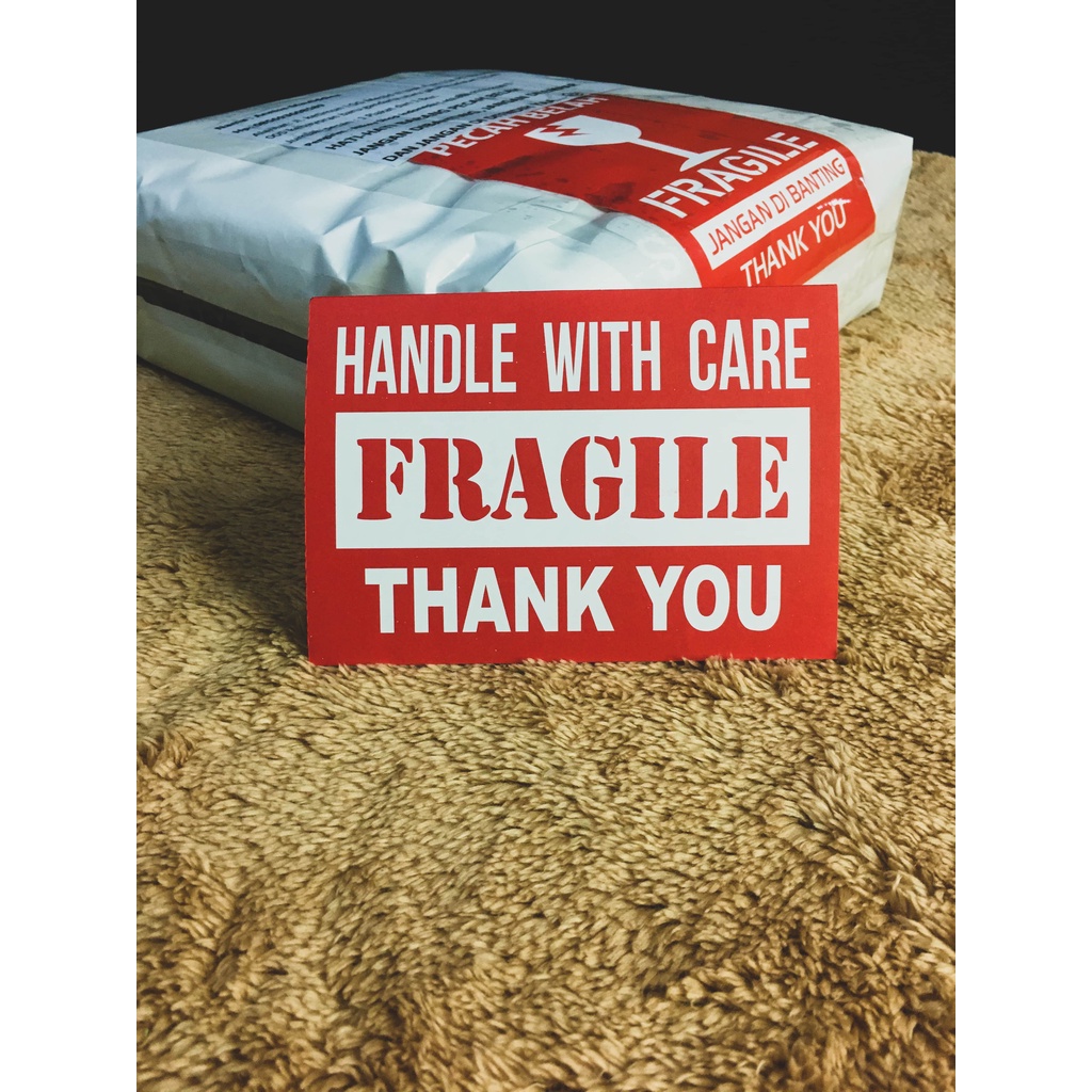 Stiker Fragile 100pc berbagai VARIAN. READYSTOCK 9x6cm