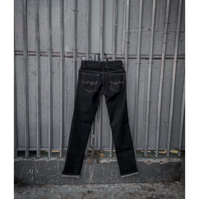 BIG SIZE RAW DENIM  (SIZE 41S/D50) SELVEDGE MIONIS BLACK 14 OZ