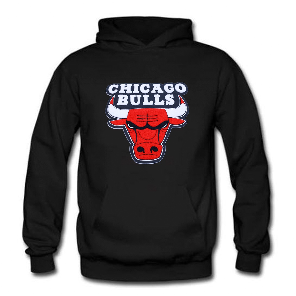Jaket Hoodie Chicago Bulls patch chenille embroidery