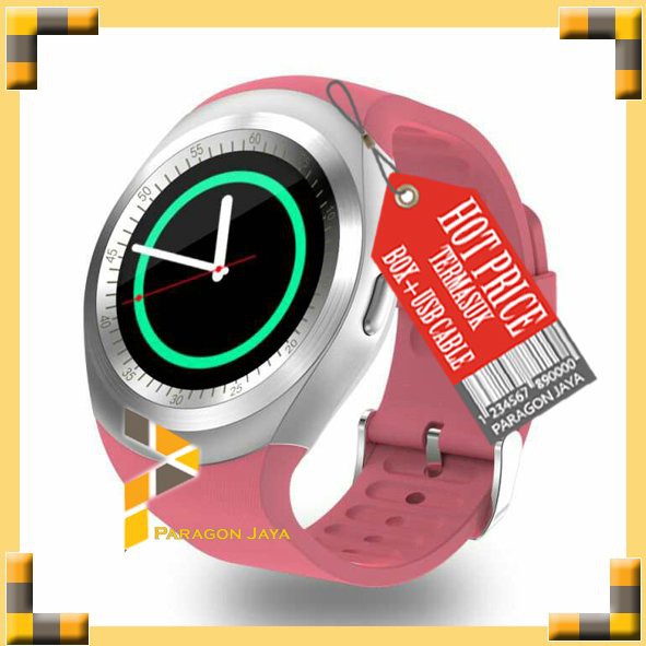 #GudangSatu - Smart Watch DZ11 / JAM PINTAR Smartwatch Y1 SIM MEMORY PINK