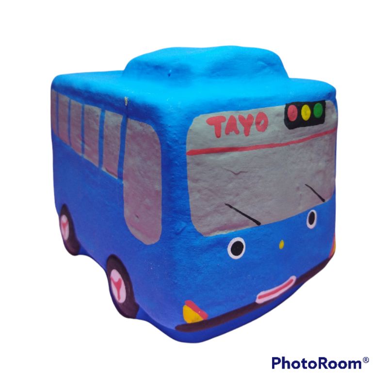 Celengan Tanah Liat/Gypsum Karakter Bus Tayo Besar /CELENGAN TARGET/ ANAK/UNIK/LUCU/VIRAL/TRADISIONA
