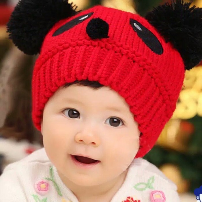 Topi Kupluk Anak Bayi Rajut Karakter Panda Kupluk Bayi Lucu Panda Lucu