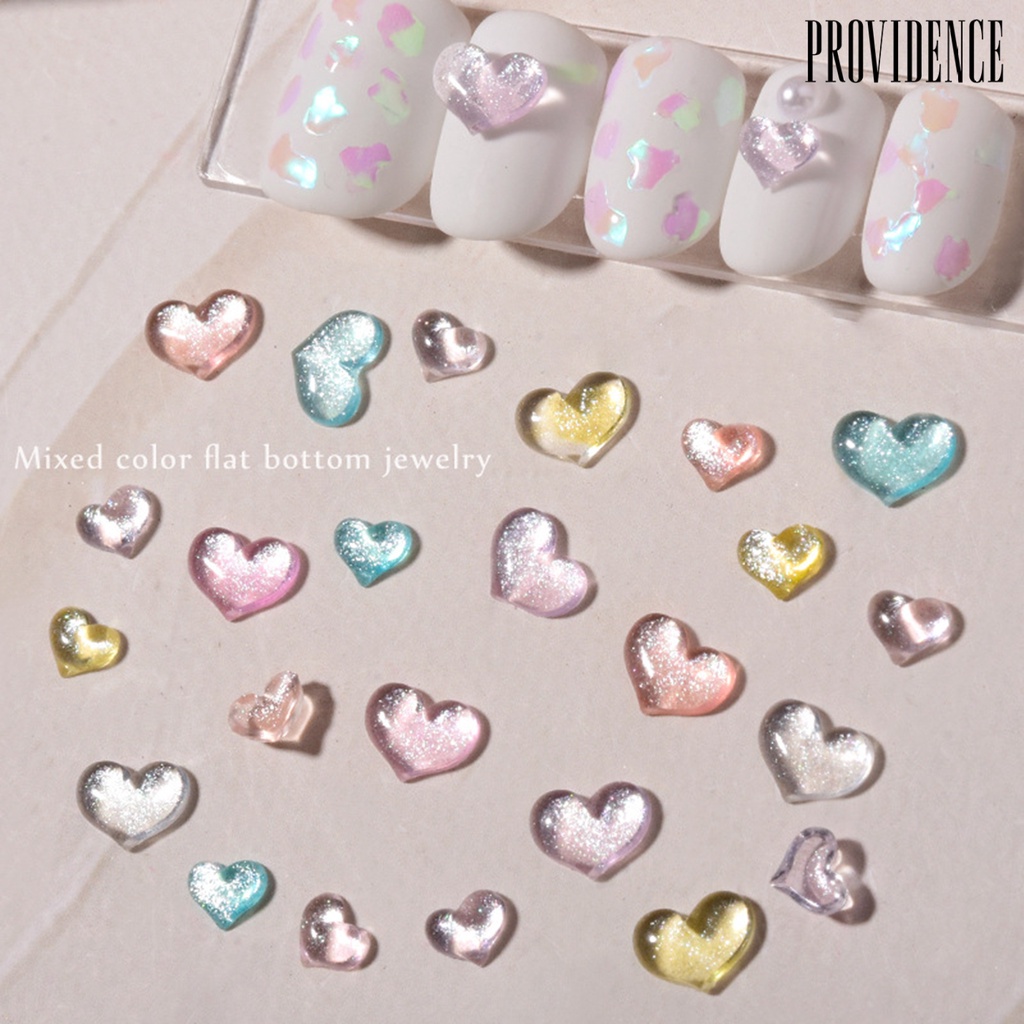 Providence 30pcs / Set Ornamen Berlian Imitasi Bentuk Hati Untuk Dekorasi Nail Art