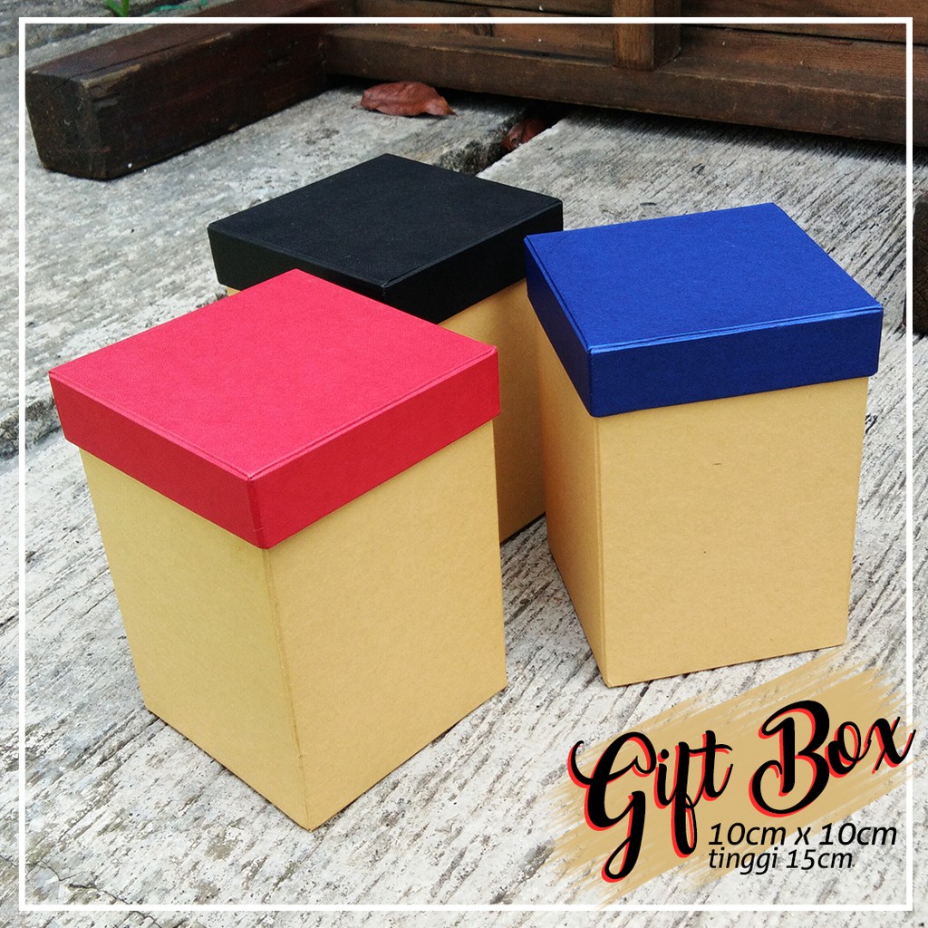 

Ready| Gift Box (kotak hadiah) untuk packing/packaging warna warni ukuran kecil 10x10cm