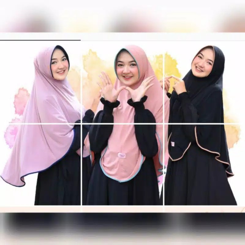 hijab instan jumbo syari list by arey hijab