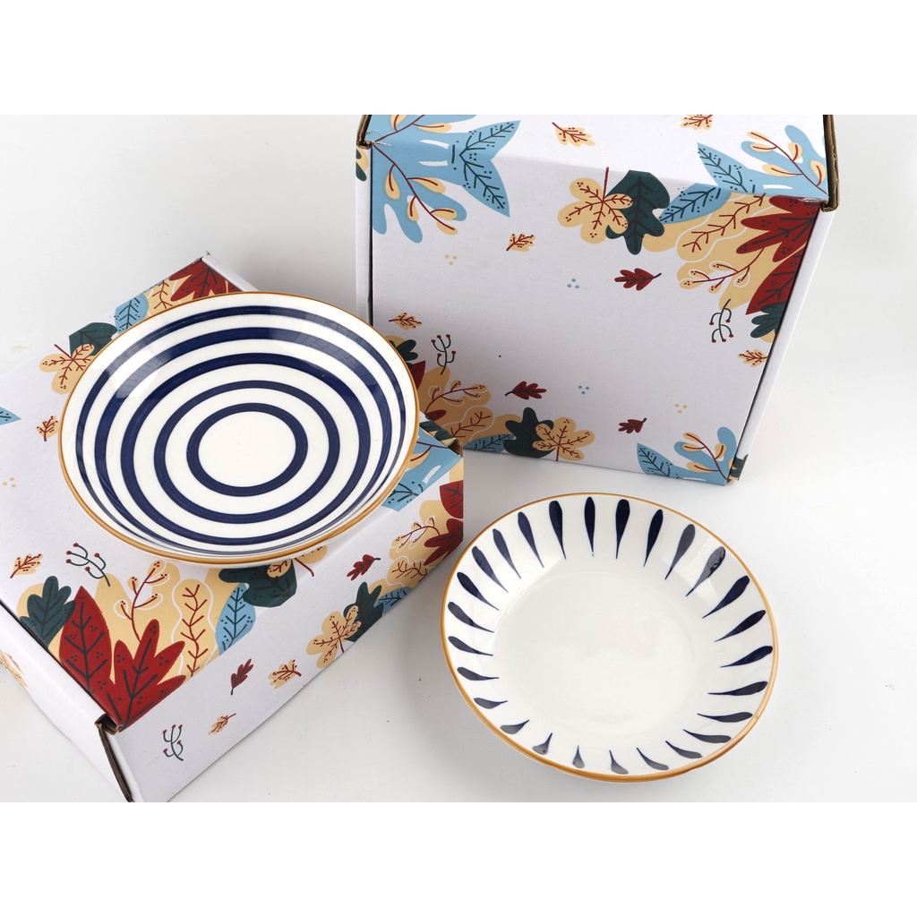 Piring Jepang Keramik Set Gift Premium Quality 2 pc