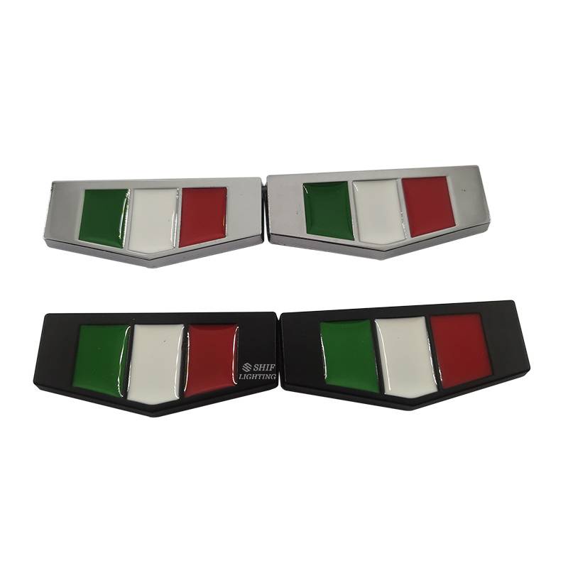 1 pair Metal Tri-Color ITALY National Flag Logo Car Auto Motor Decorative Side Rear Emblem Badge Sticker Decal