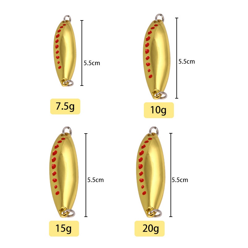 1 Pc Umpan Pancing Spoon Spinner Hard Bait Buatan Ukuran 7.5g / 10g / 15g / 20g