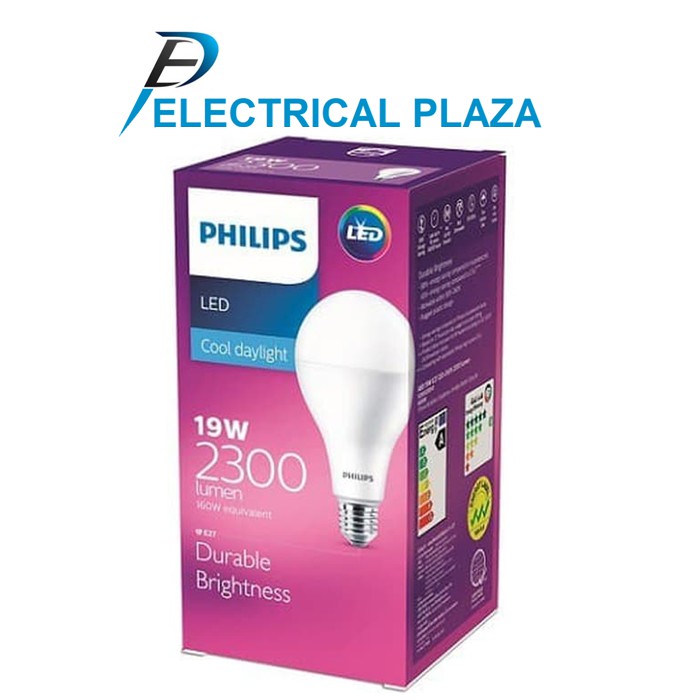 Philips LED Bulb 19W Putih Cool Daylight 6500K Lampu LEDBulb 19 W Watt 19Watt Original Garansi