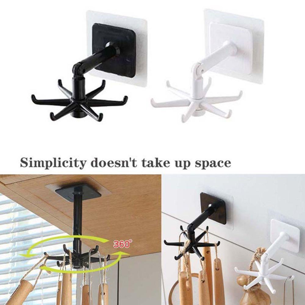 Solighter360° Rotating Coat Hanger Home Organizer Rak Sendok Rak Penyimpanan Perekat Diri