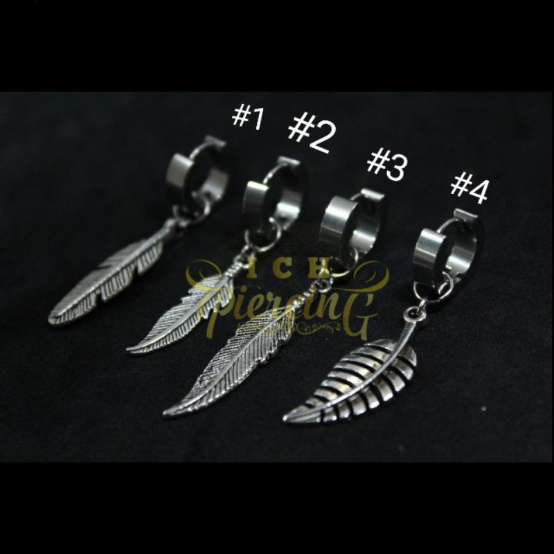 IP-J Anting tindik model daun ala Korea /anting korea