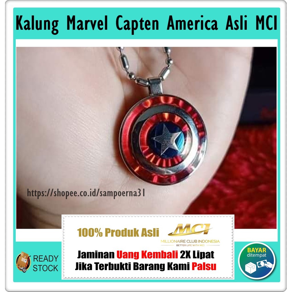 Kalung Kesehatan Marvel Capten America Asli MCI - Kalung Mci - Kalung Marvel MCI - Kalung MCI Asli