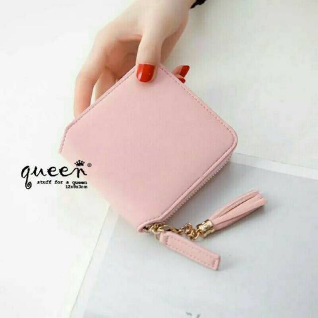 Dompet Wanita Kecil lipat kulit fashion korea Baellerry murah impor Code 38825