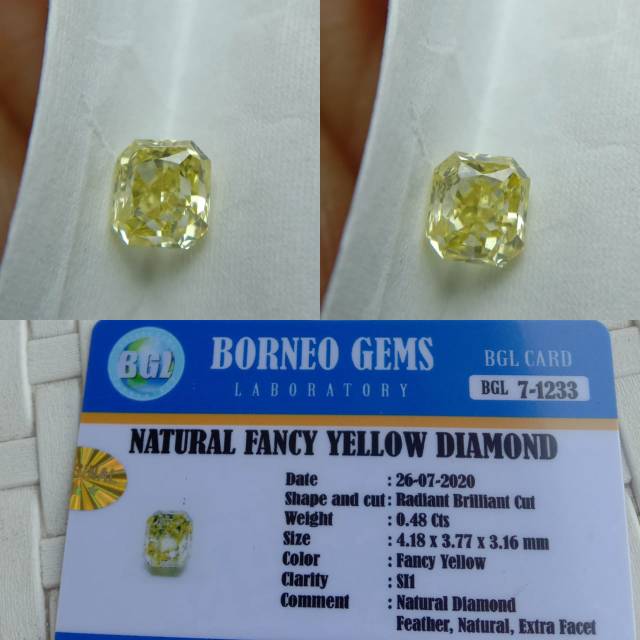 Natural Berlian Banjar Fancy Yellow