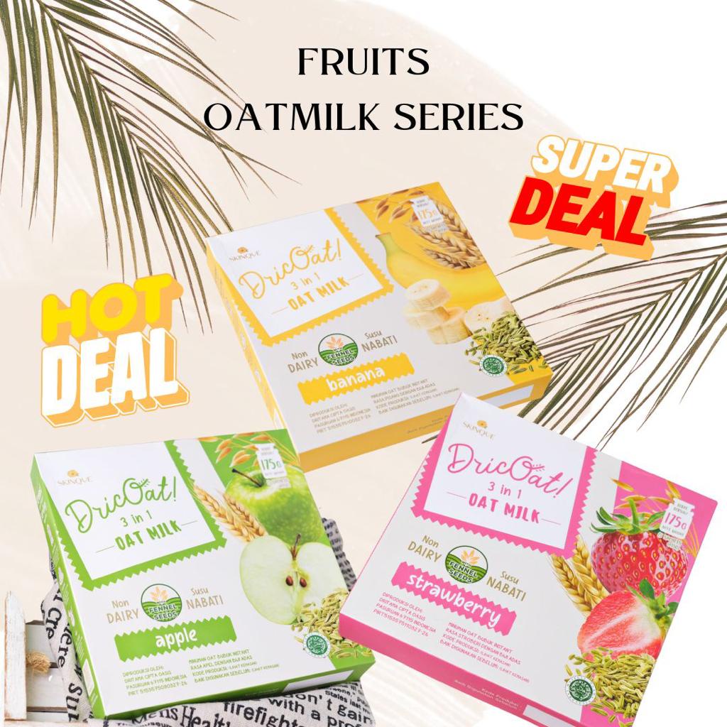 

SKINQUE.co - [FRUIT SERIES BUNDLE 3 BOX] Dricoats 3 in 1 Oat Milk isi 5 x 3Box by Skinque.co