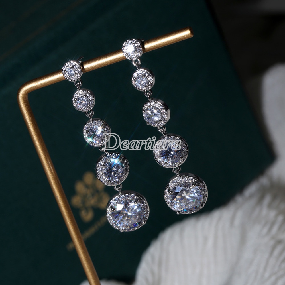 Anting Bentuk Water Drop Bahan Zircon Untuk Wanita