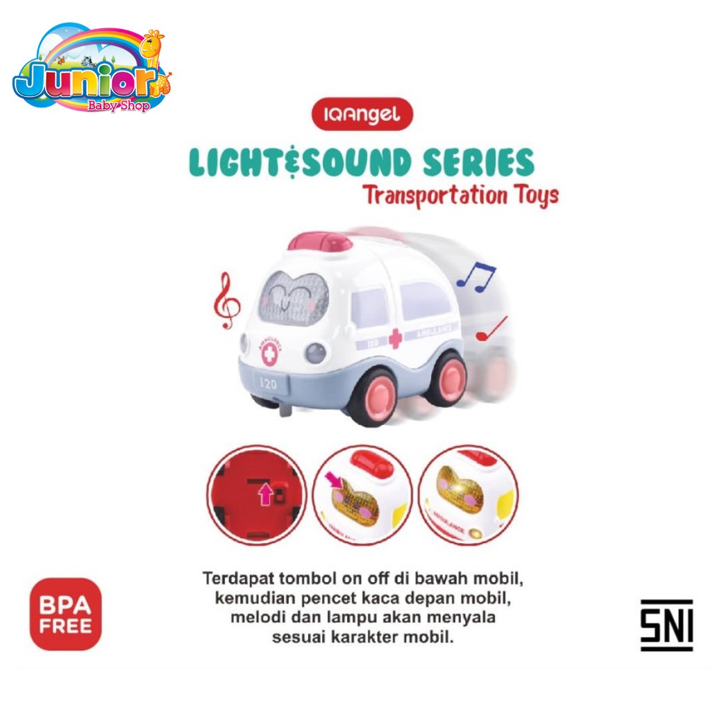 IQ Angel Light&amp;Sound Transportation Car Toys (Pastel)