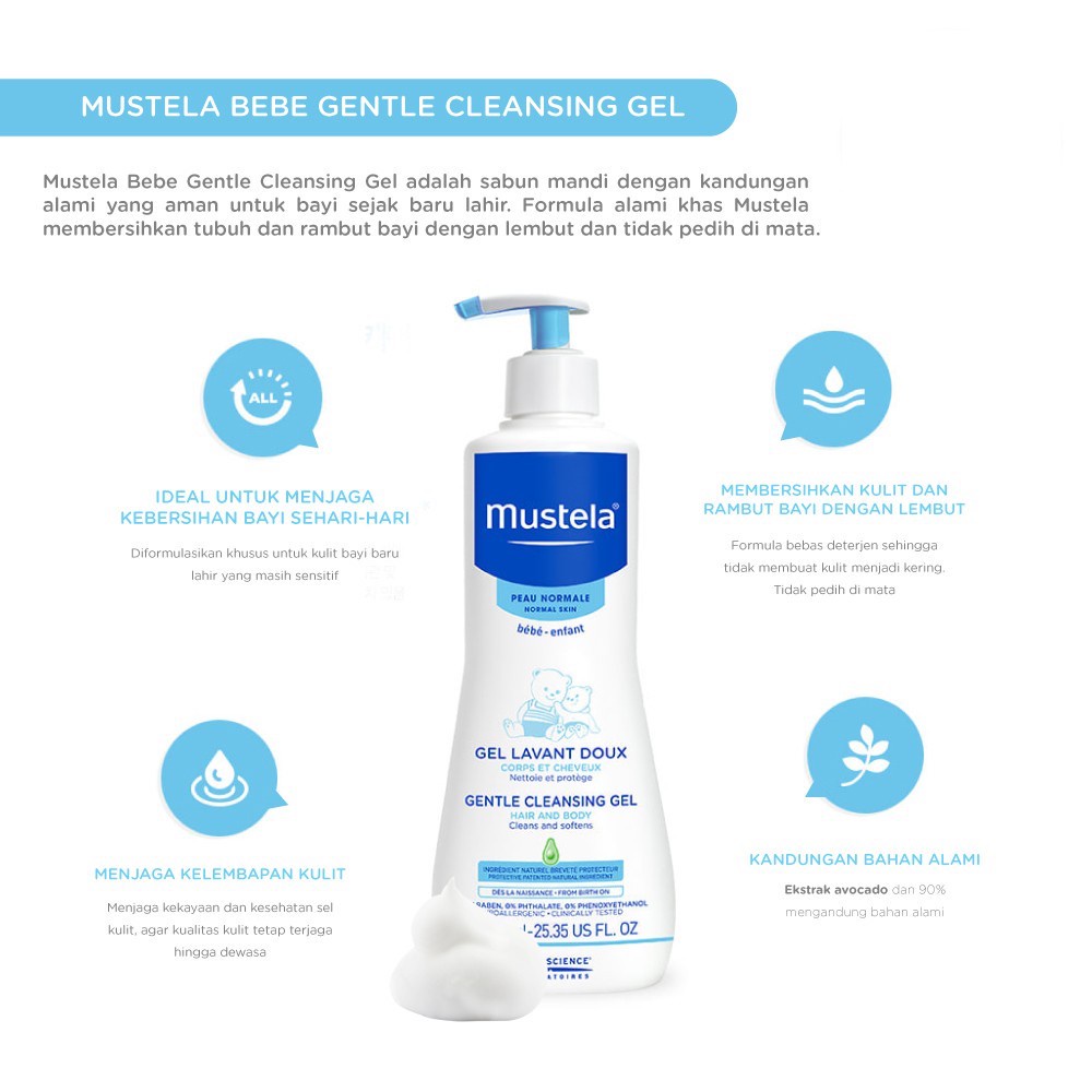 [PROMO] Mustela Gentle Cleansing Gel Hair &amp; Body 500ml