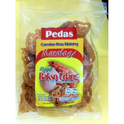 

KERIPIK BAKSO UDANG PEDAS KEMASAN 100gr