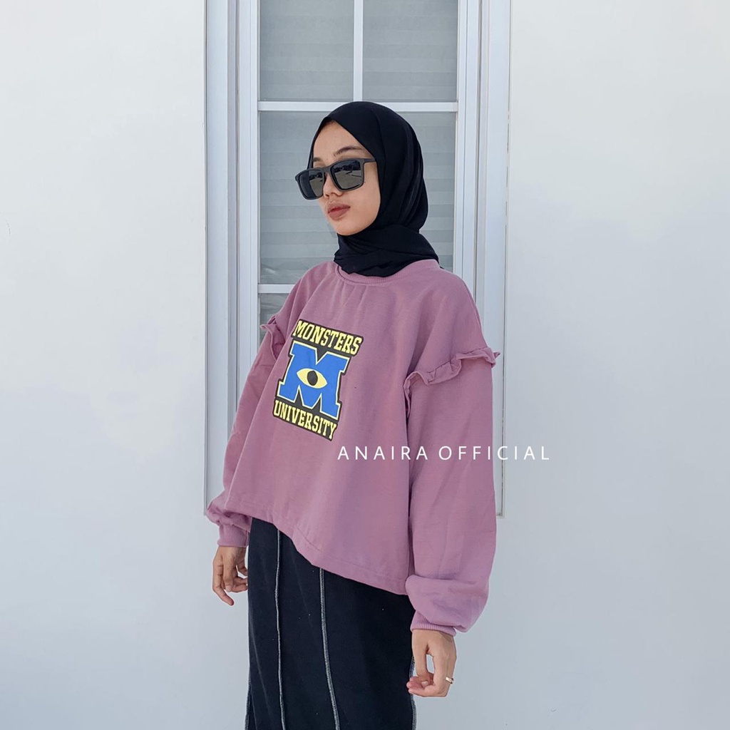 SWEATER WANIITA MONSTER UNIVERSITY ANAIRAOFFICIAL SWEATER OVERSIZE WANITA SWEATER CEWEK SWEATER OVERSIZE CEWEK CREWNECK CEWEK CREWNECK WANITA