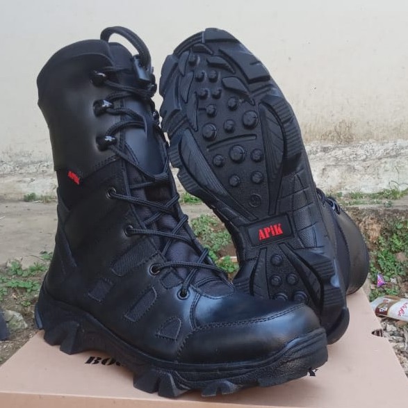 Sepatu PDL Kulit Asli Merk APIK Sepatu PDL Tni Polri Security Satpam Sepatu Boots Pria Kulit Asli